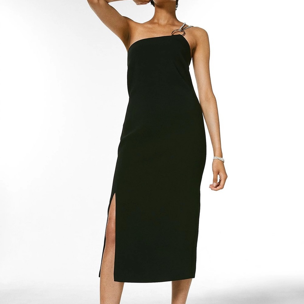 Karen Millen Crystal One Shoulder Dress Sz 4